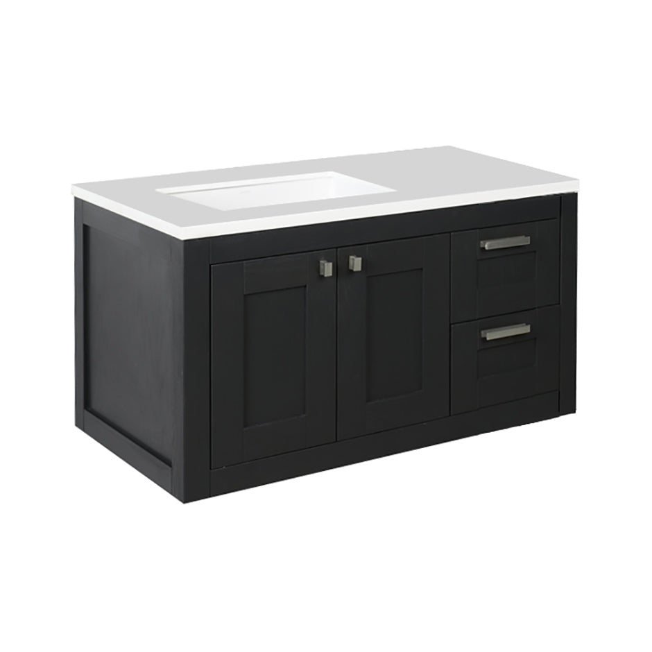 Lacava - Wall-Mount Under-Counter Vanity With Two Doors On The Left And Two Drawers On The Right. Knobs And Pulls Included. Under-Mount Sink 5452Un And Countertop H283Lt Are Sold Separately. W: 35 1/2", D: 20 3/4", H:19 3/8".