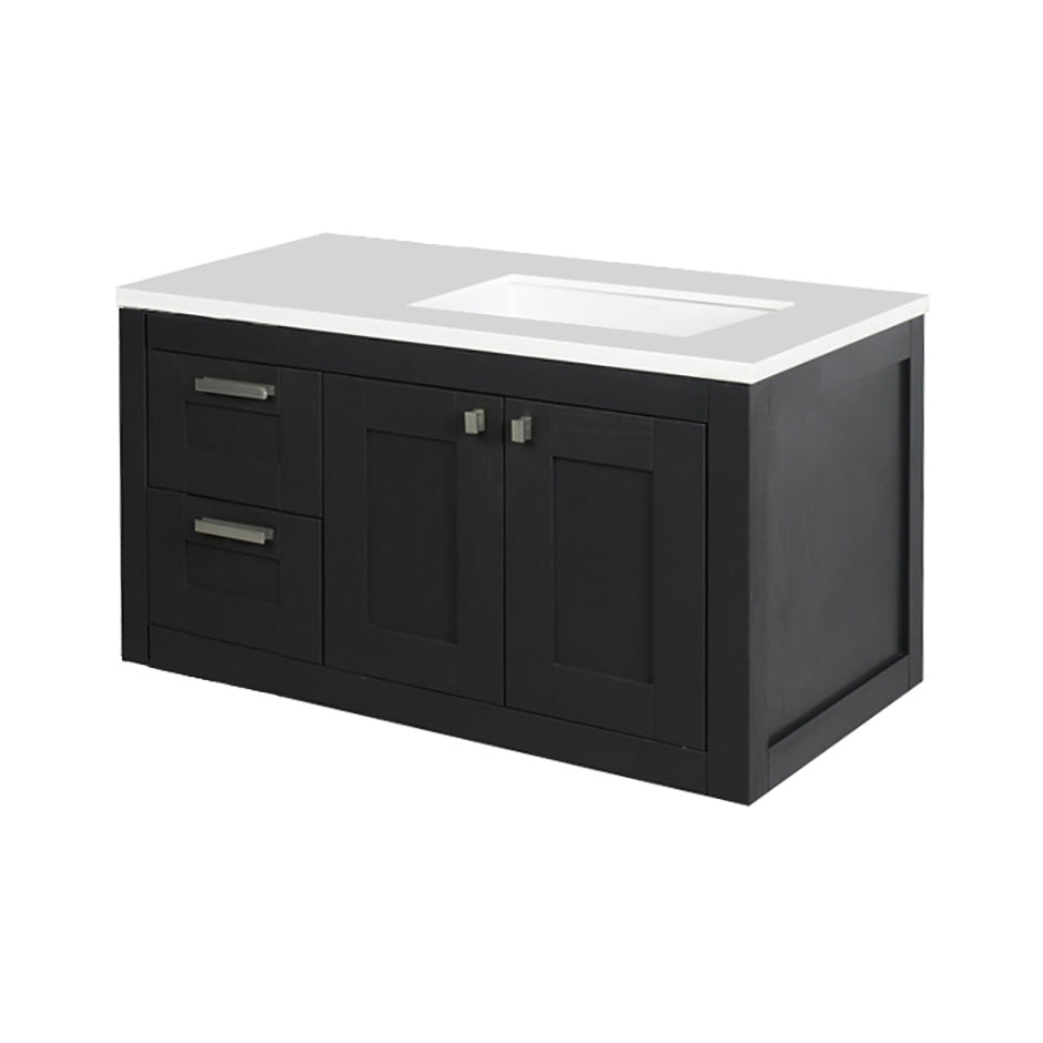 Lacava - Wall-Mount Under-Counter Vanity With Two Drawers On The Left And Two Doors On The Right. Knobs And Pulls Included. Under-Mount Sink 5452Un And Countertop H283Lt Are Sold Separately. W: 35 1/2", D: 20 3/4", H:19 3/8".