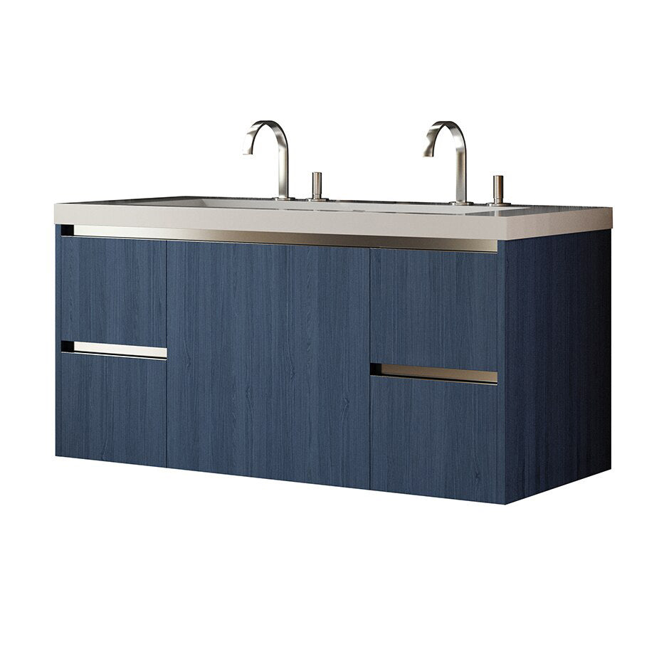 Lacava - Wall-Mounted Undercounter Vanity With A Large Drawer On The Center And Two Small Drawers On Left And Right, Washbasin #H264T Separately, W: 47 3/4", D: 20 7/8", H: 22"