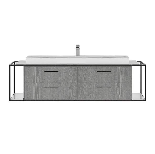 Lacava - Metal Frame For Wall-Mount Under-Counter Vanity Lin-Vs-60B. Sold Together With The Cabinet And Countertop. W: 60", D: 21", H: 16".