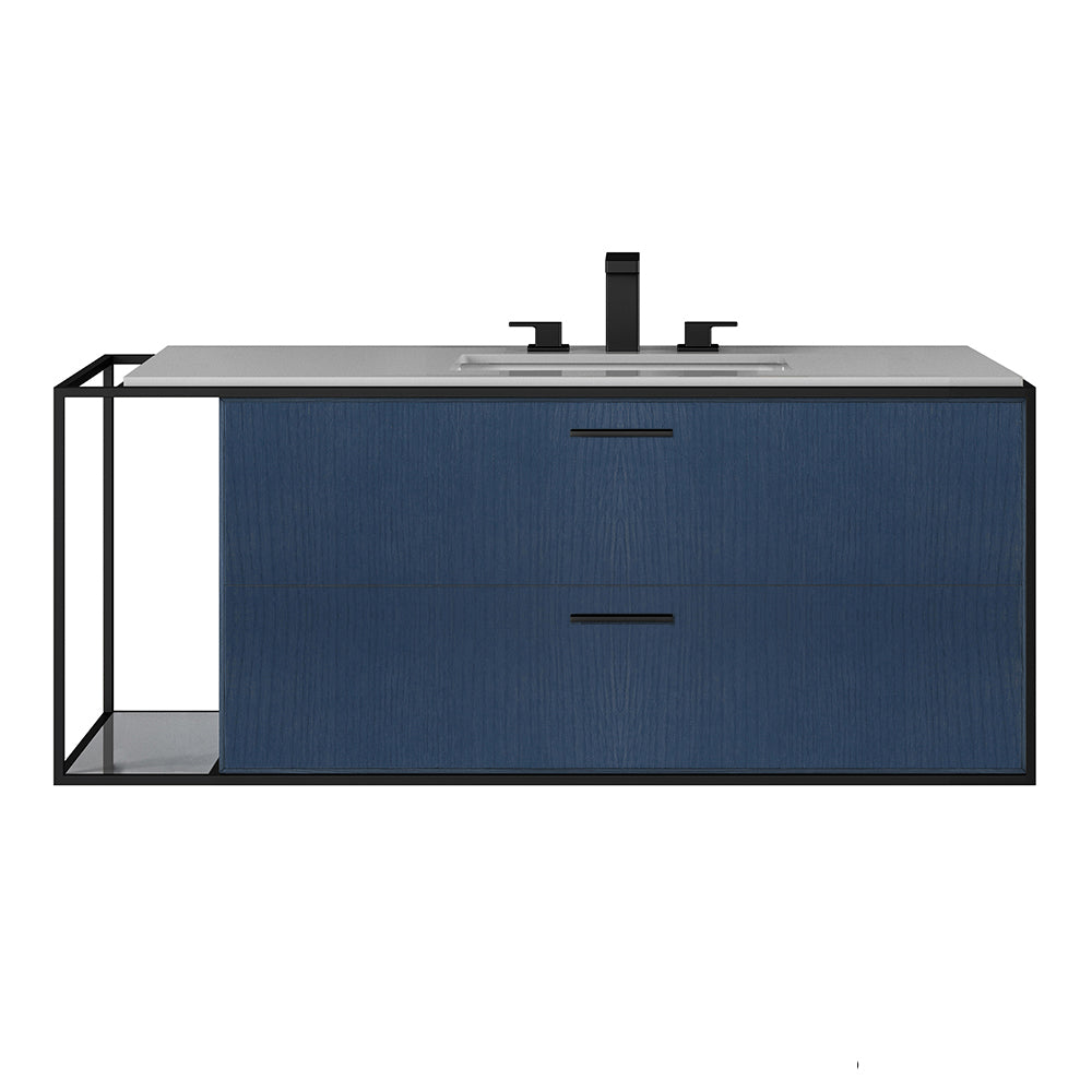 Lacava - Solid Surface Countertop For Wall-Mount Under-Counter Vanity Lin-Un-48R. Sold Together With The Cabinet And Metal Frame. W: 44 1/2", D: 20 3/4", H: 1/2".