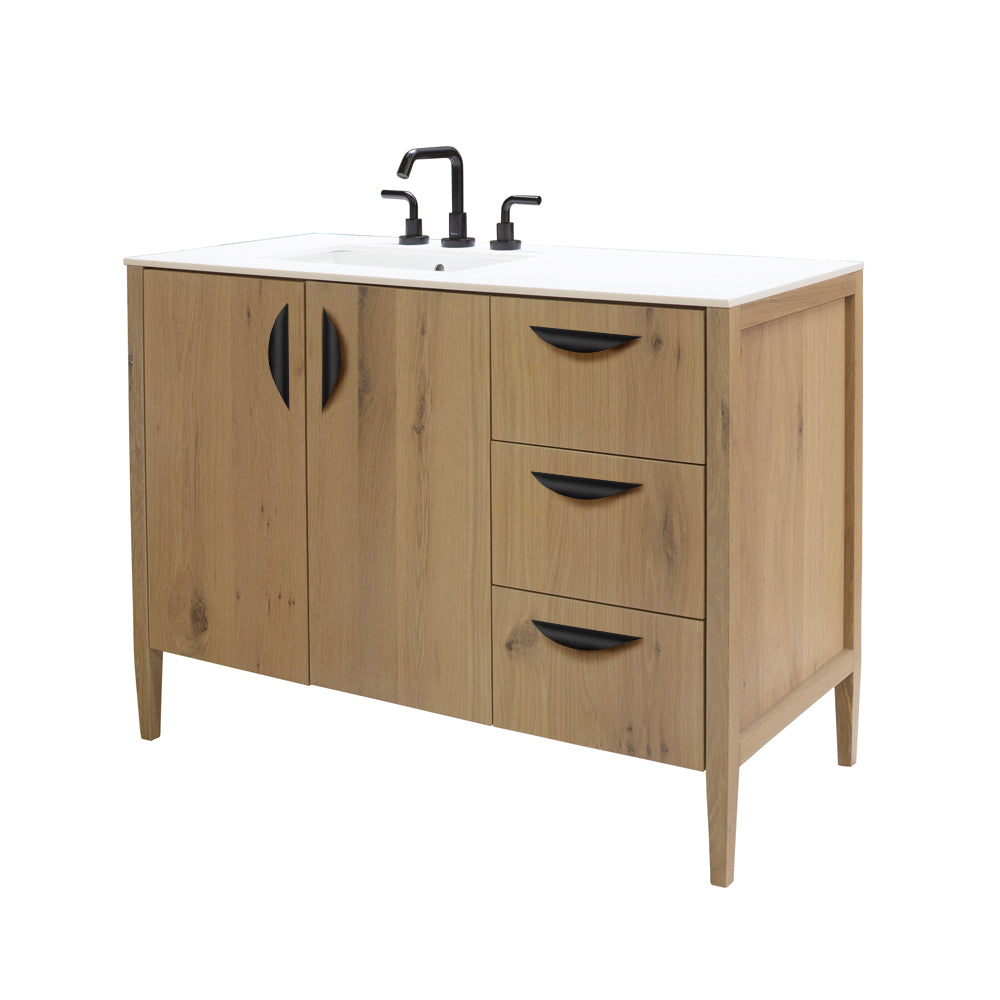 Lacava - Free-Standing Under-Counter Vanity With Two Doors On The Left An Three Drawers On The Right(Pulls Included). Counter Top Lrs-36Lt And Bathroom Sink 5062Un Are Sold Separately. W: 35 1/2", D: 20 3/4", H: 34 1/4".