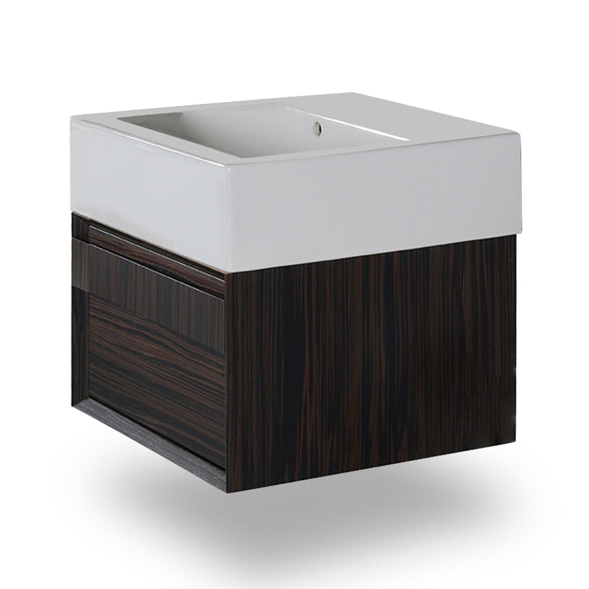 Lacava - Wall-Mount Under-Counter Vanity With Finger Pulls On One Drawer, The Drawer Has U-Shaped Notch For Plumbing. W: 16 1/4", D: 14 1/4", H: 12".