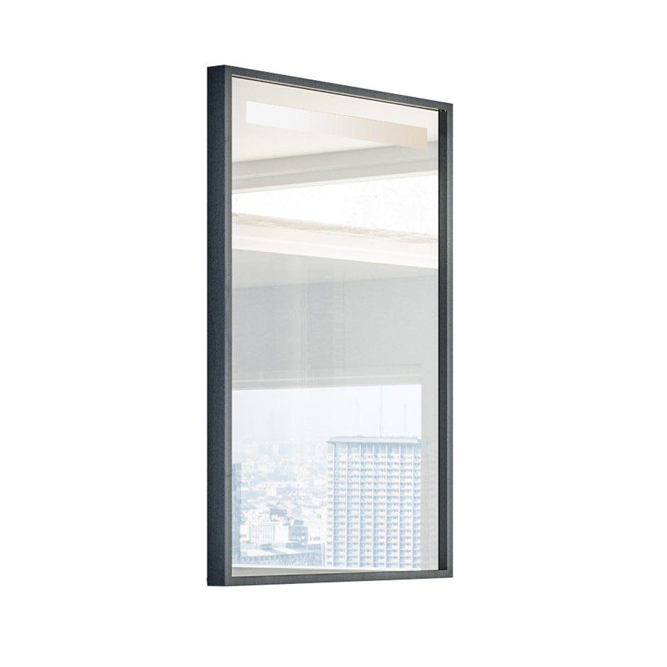 Lacava - Wall-Mount Mirror In Wooden Or Metal Frame With Led Light Behind Sand Blasted Frosted Section On Top. W:19", H:34", D: 2".