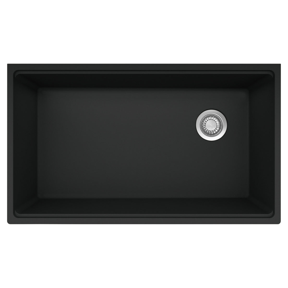 Franke MAG11031OW-MBK-S- Maris Um Grn Matte Black Sgl - Offset Waste With Strainer Basket