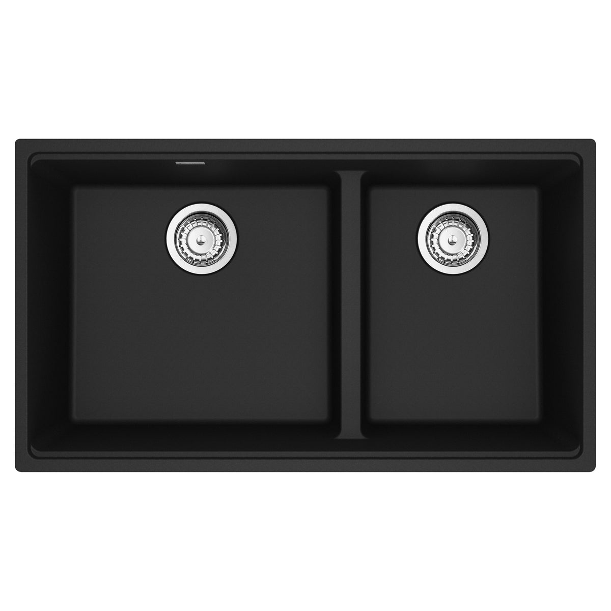Franke MAG1601812LD-MBK-S- Maris Um Grn Matte Black Dbl 36Cab - Low Divide With Strainer Basket