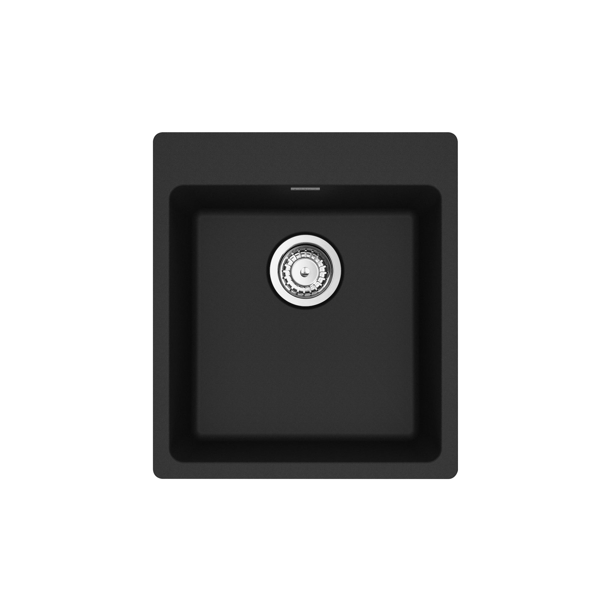 Franke MAG61015-MBK-S- Maris Dm Grn Matte Black Sgl 18Cab With Strainer Basket