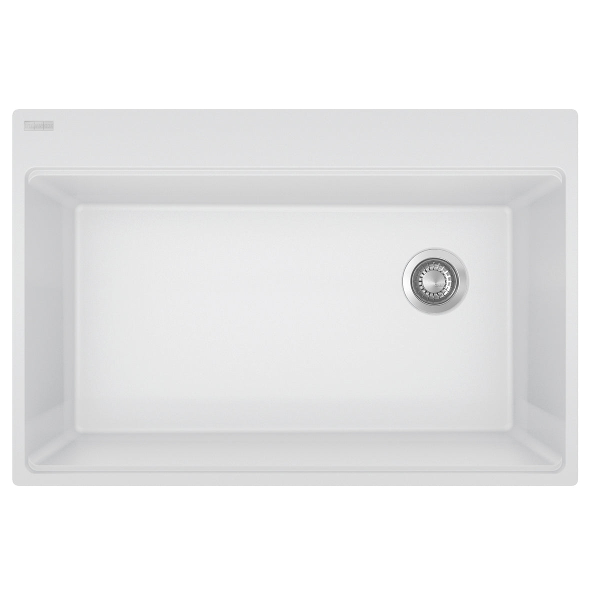 Franke MAG61031OW-PWT-S- Maris Tm Grn Polar White Sgl - Offset Waste With Strainer Basket