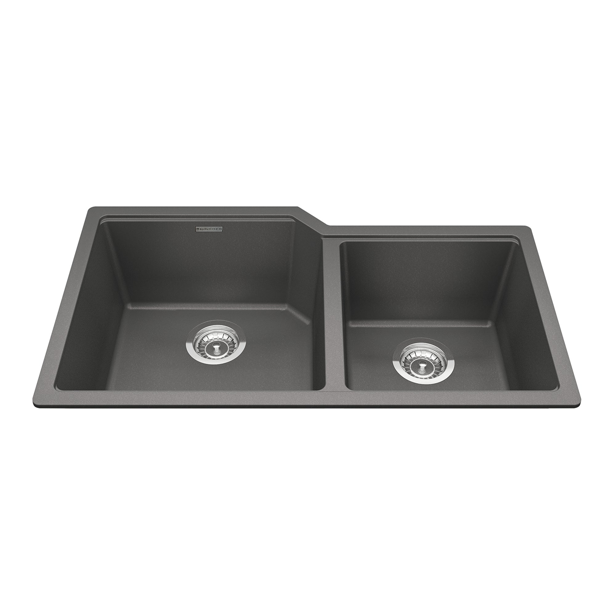 Kindred MGC2034U-9SG- Granite Series 33.88-in LR x 19.69-in FB Undermount Double Bowl Granite Kitchen Sink in Stone Grey