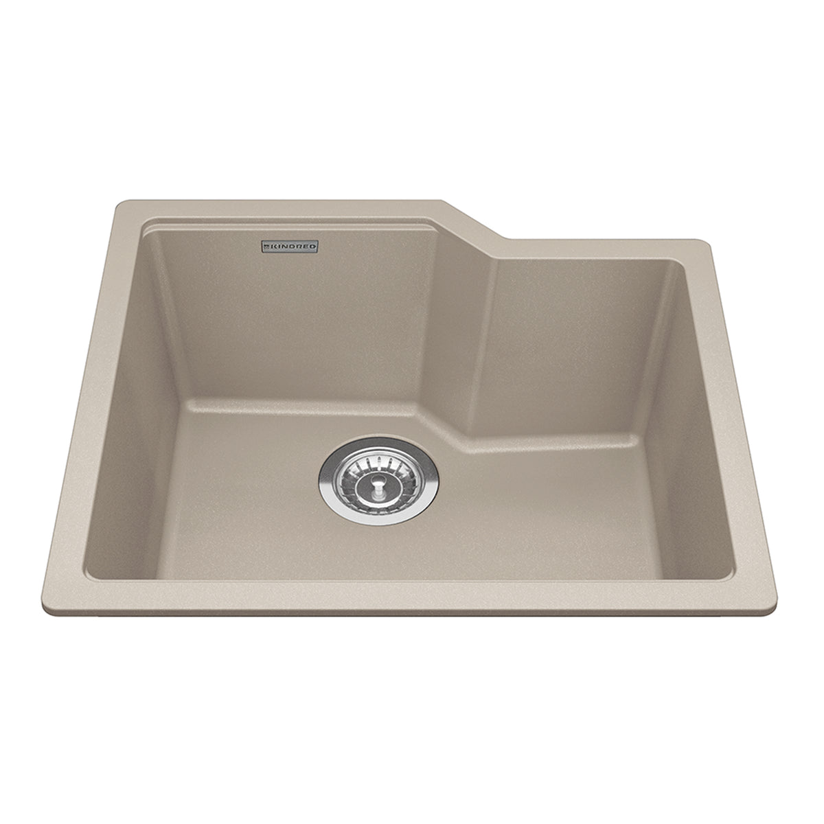 Kindred MGS2022U-9CHA- Granite Series 22.06-in LR x 19.69-in FB Undermount Single Bowl Granite Kitchen Sink in Champagne