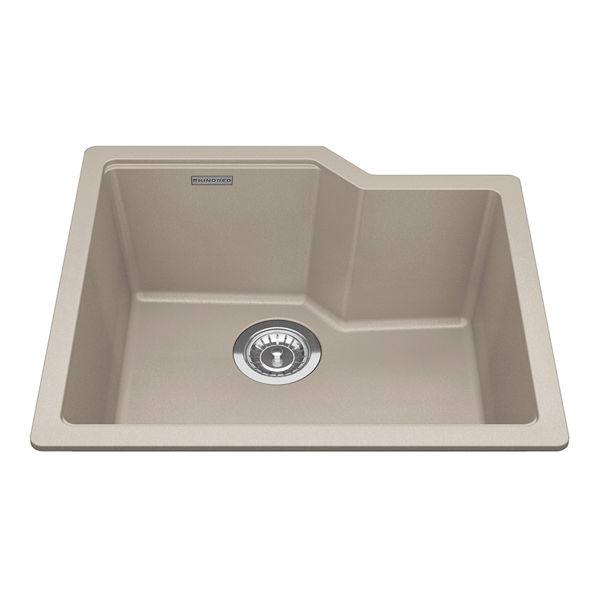 Kindred MGS2022U-9CHA- Granite Series 22.06-in LR x 19.69-in FB Undermount Single Bowl Granite Kitchen Sink in Champagne