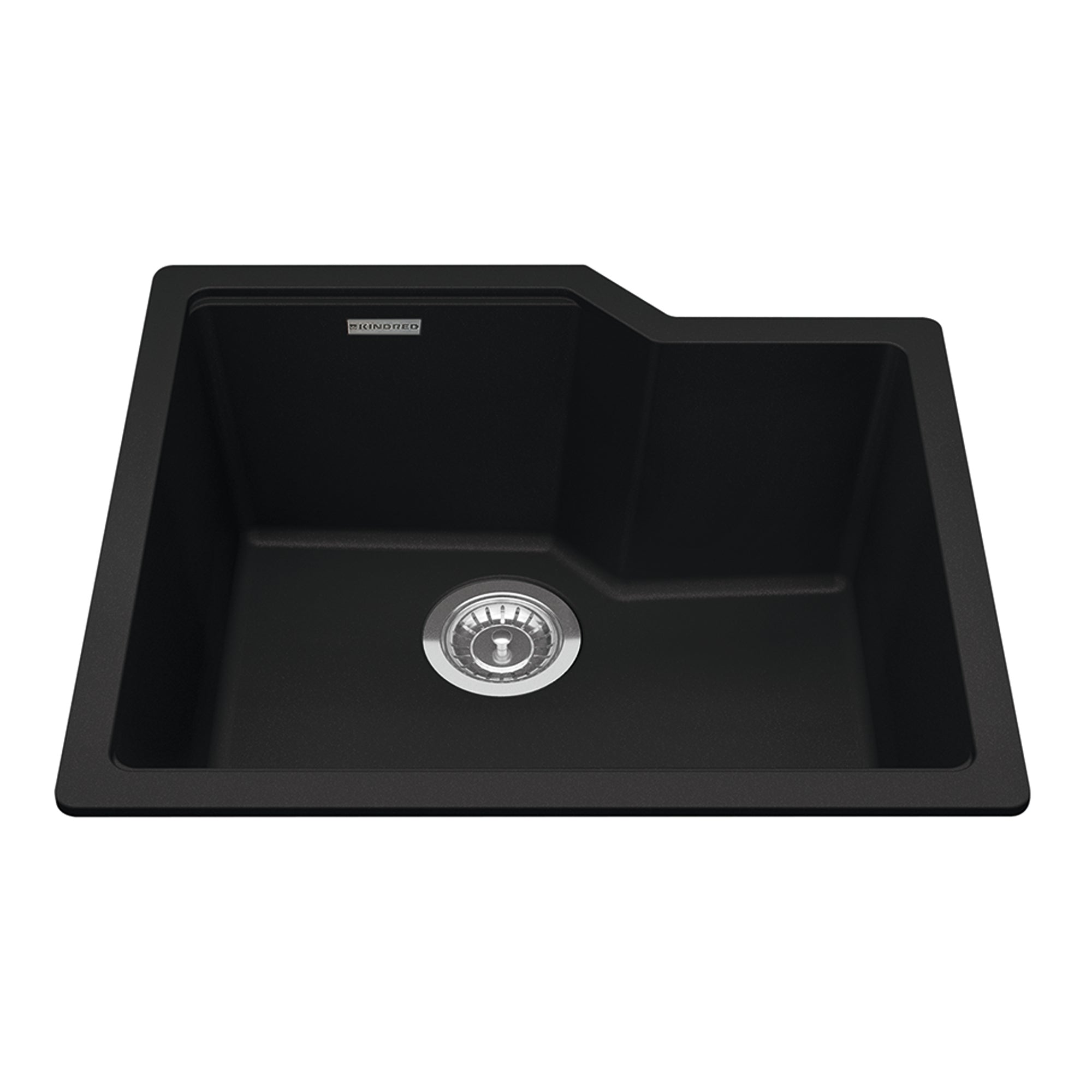 Kindred MGS2022U-9MBK- Granite Series 22.06-in LR x 19.69-in FB Undermount Single Bowl Granite Kitchen Sink in Matte Black