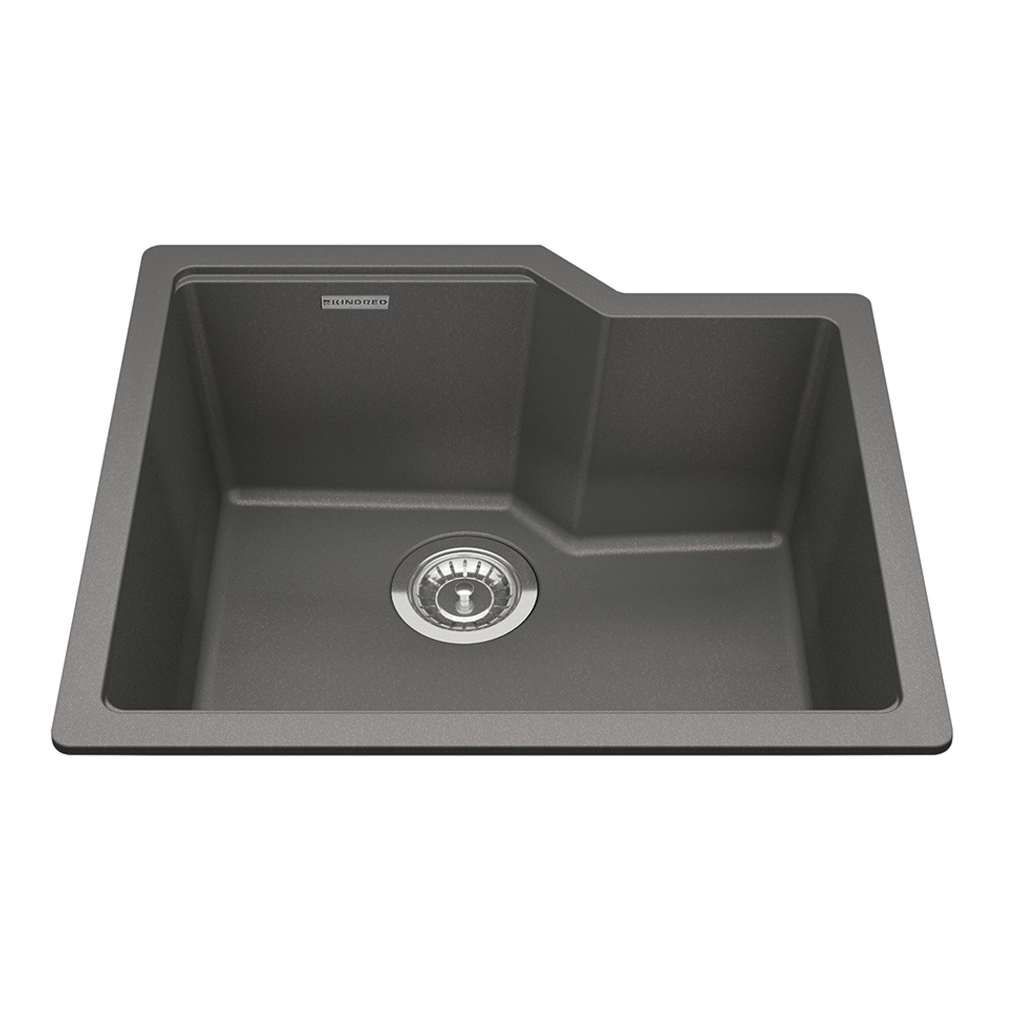 Kindred MGS2022U-9SG- Granite Series 22.06-in LR x 19.69-in FB Undermount Single Bowl Granite Kitchen Sink in Stone Grey
