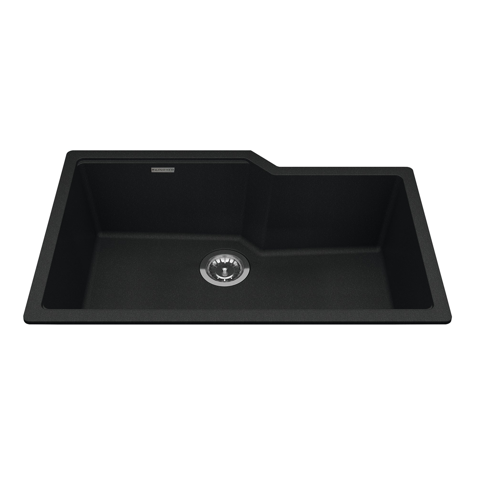 Kindred MGS2031U-9ON- Granite Series 30.69-in LR x 19.69-in FB Undermount Single Bowl Granite Kitchen Sink in Onyx