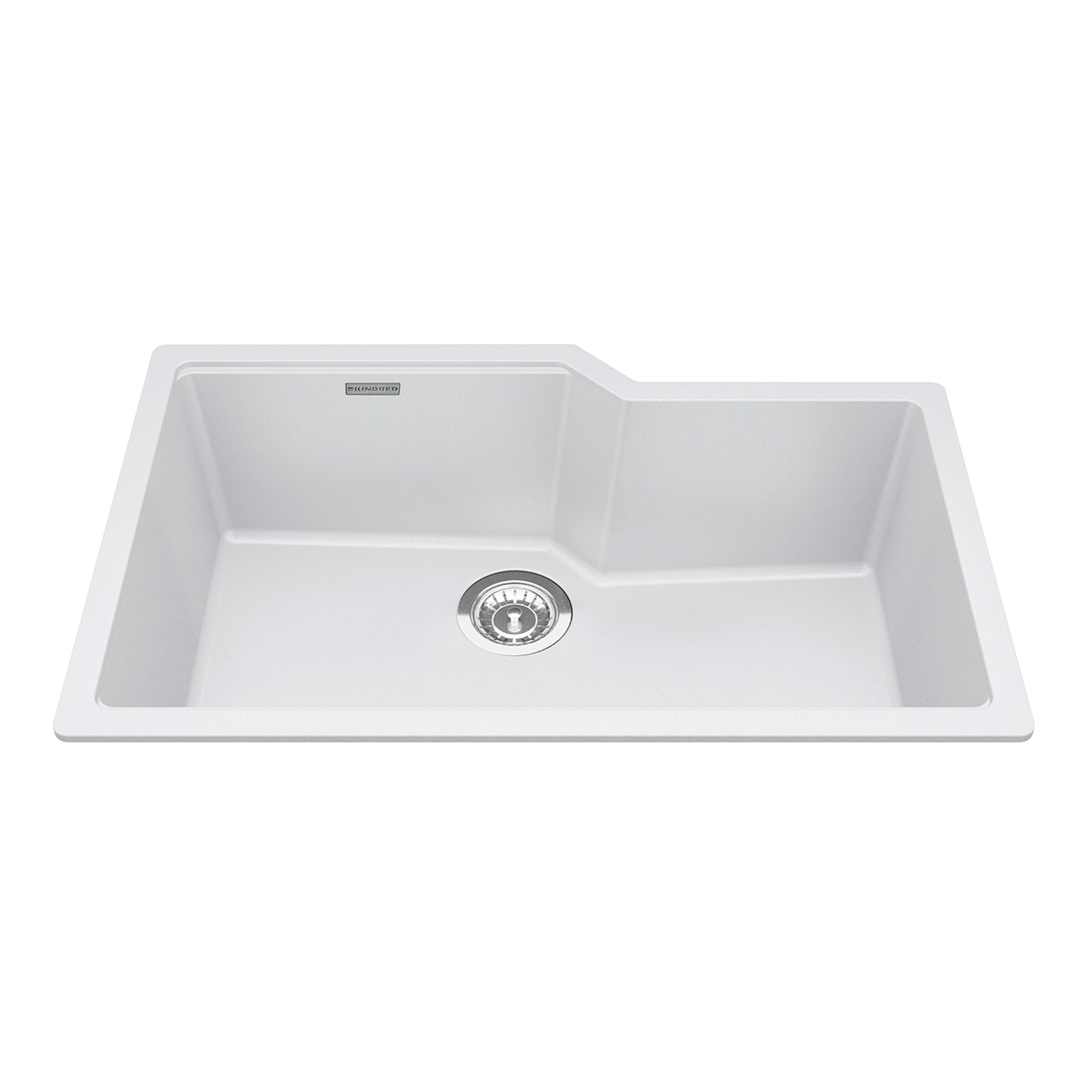 Kindred MGS2031U-9PWT- Granite Series 30.69-in LR x 19.69-in FB Undermount Single Bowl Granite Kitchen Sink in Polar White