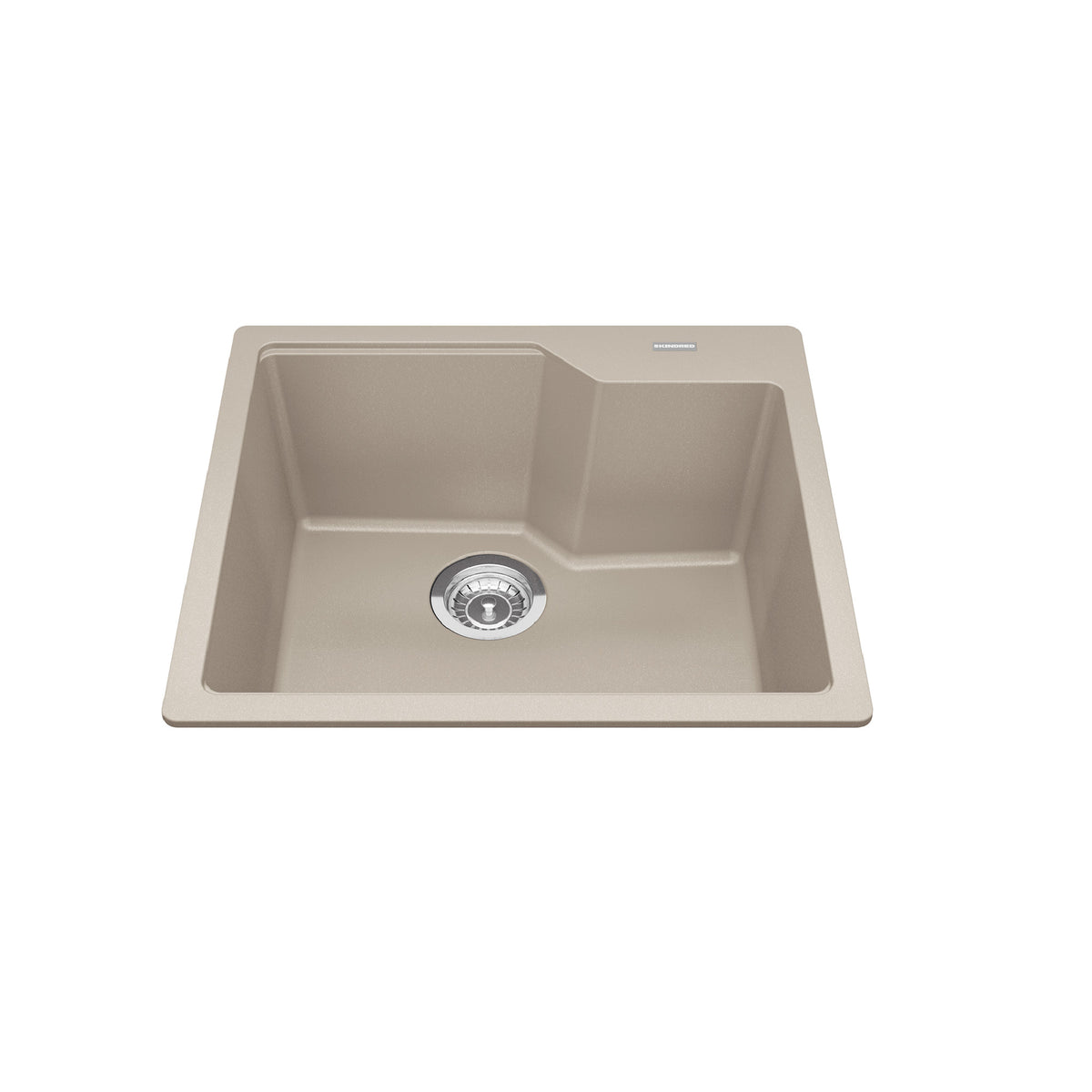 Kindred MGSM2022-9CHA- Granite Series 22.06-in LR x 19.69-in FB Drop In Single Bowl Granite Kitchen Sink in Champagne - FaucetExpress.ca