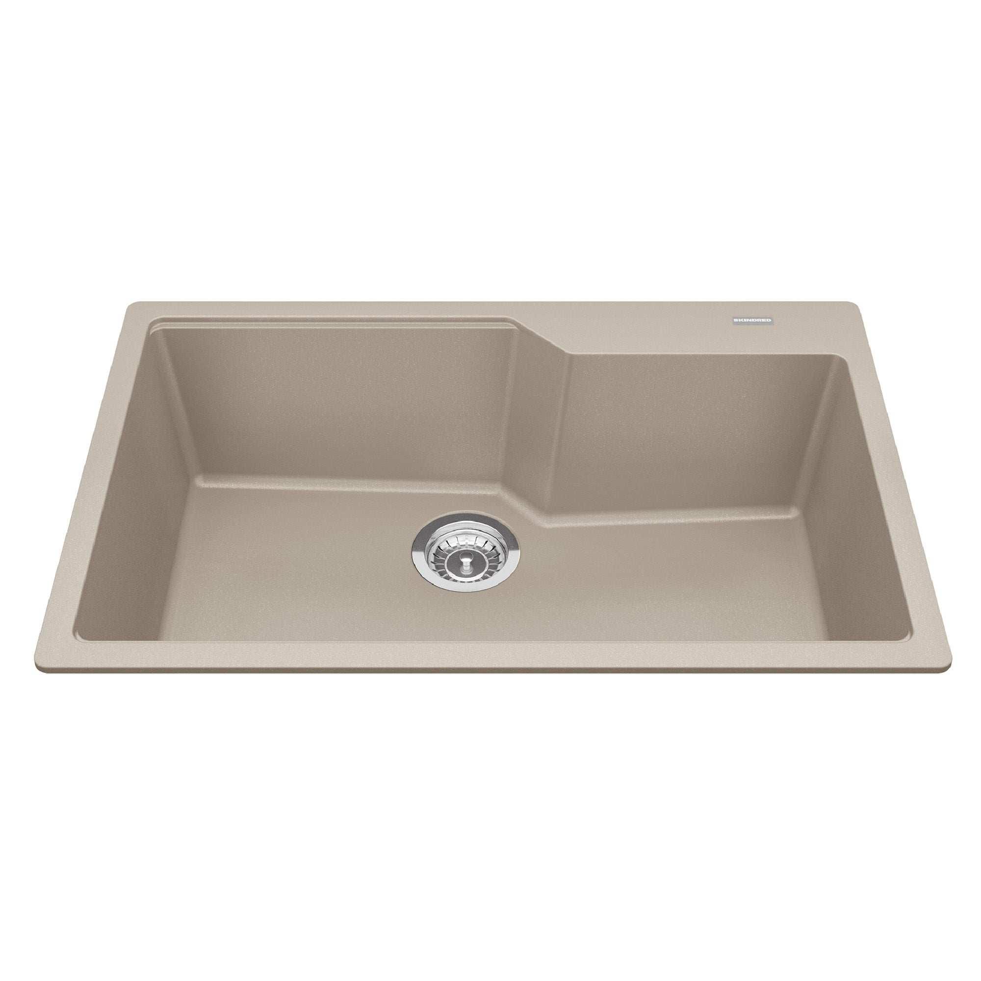 Kindred MGSM2031-9CHA- Granite Series 30.7-in LR x 19.69-in FB Drop In Single Bowl Granite Kitchen Sink in Champagne