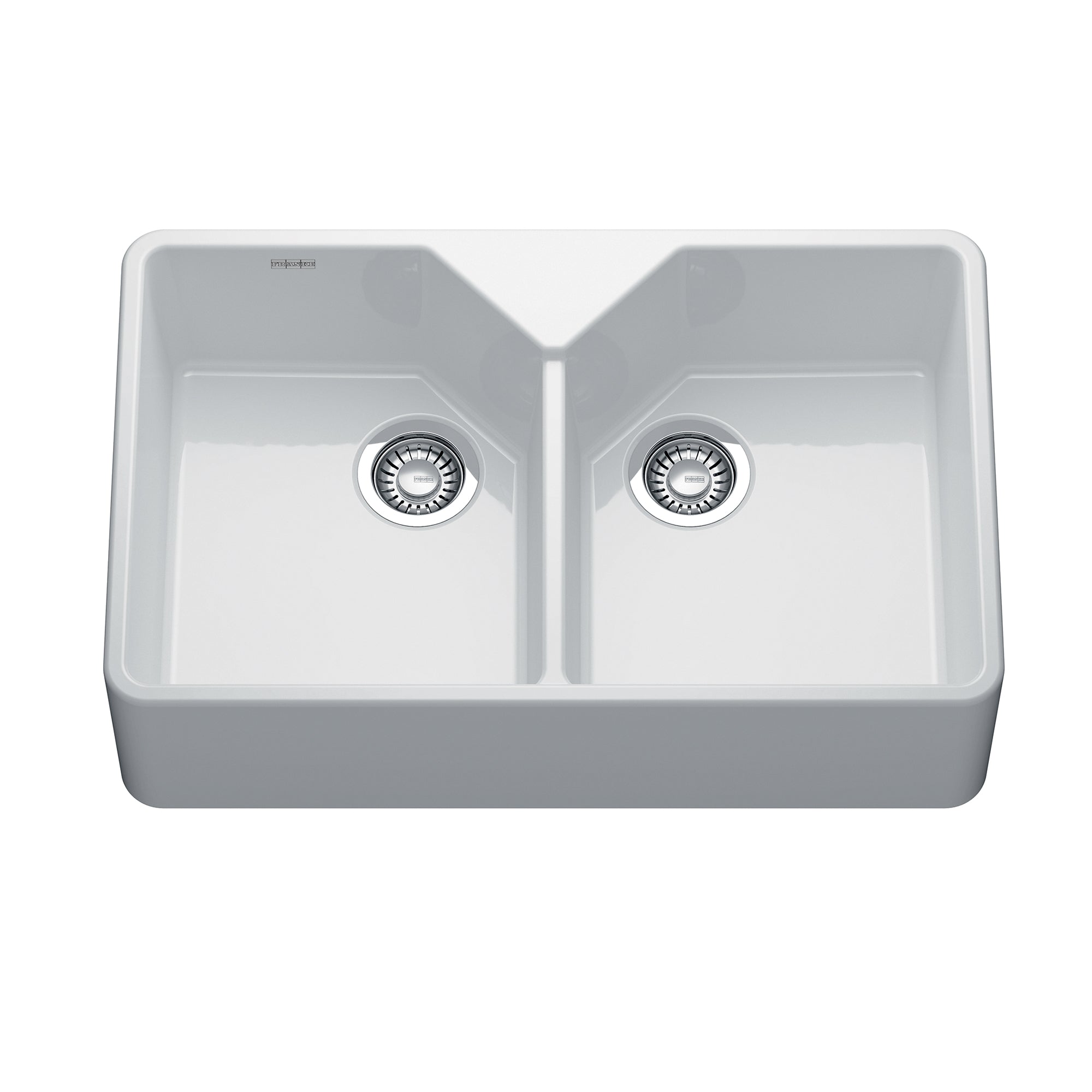 Franke MH2K7201414-GWH - Franke Manor House 31.25-In. X 19.25-In. Glossy White Apron Front Double Bowl Ceramic Kitchen Sink - Mh2K7201414-Gwh