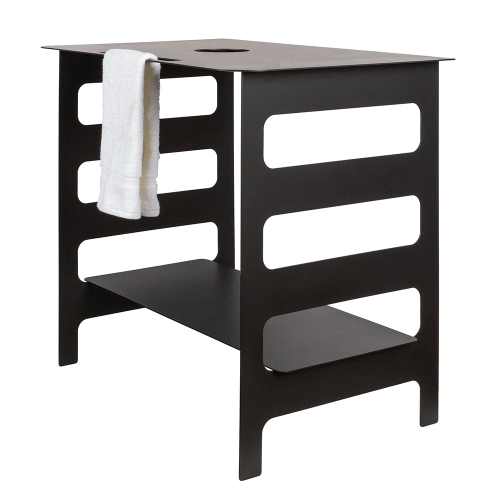 Lacava - Floor Standing Metal Vanity With Shelf. Vessel Sink Sold Separately. W: 30", D: 22", H: 30".