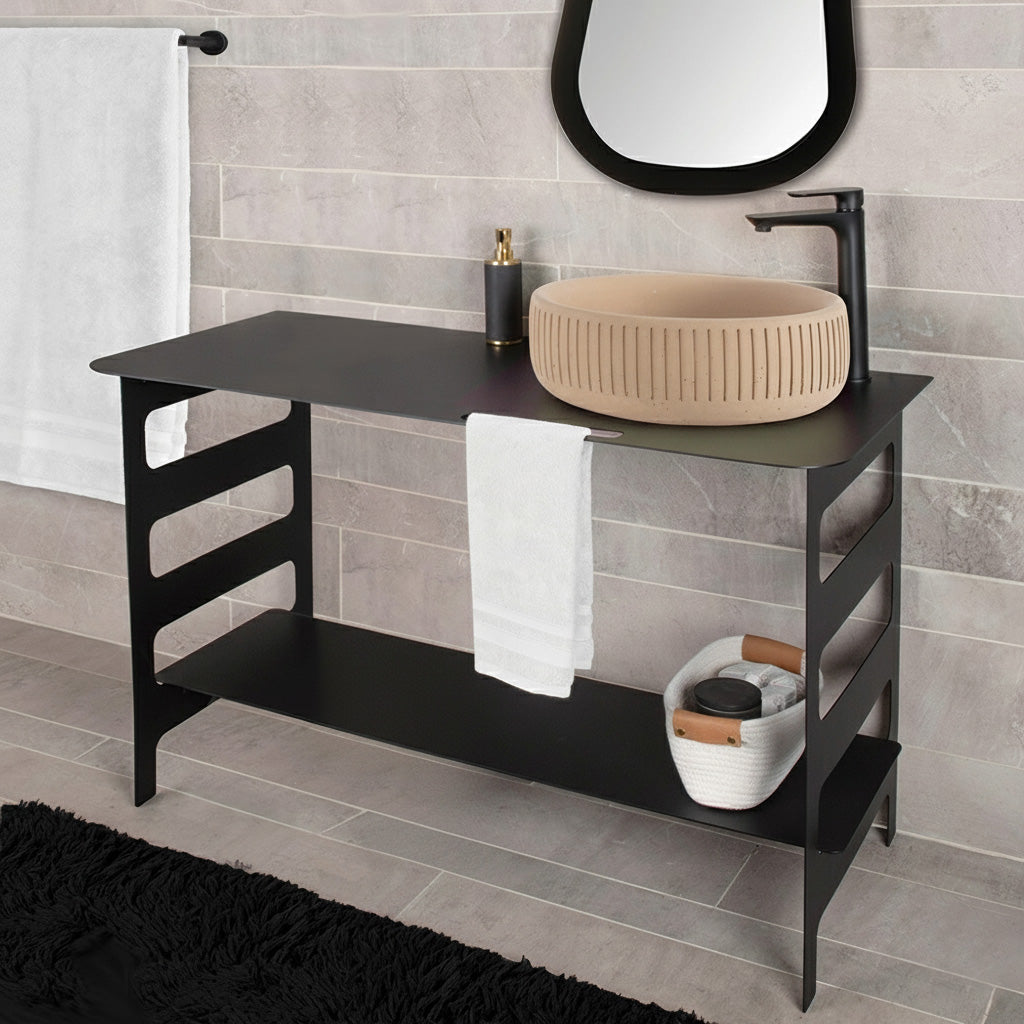 Lacava - Floor Standing Metal Vanity With Shelf. Vessel Sink Sold Separately. W: 48", D: 22", H: 30".