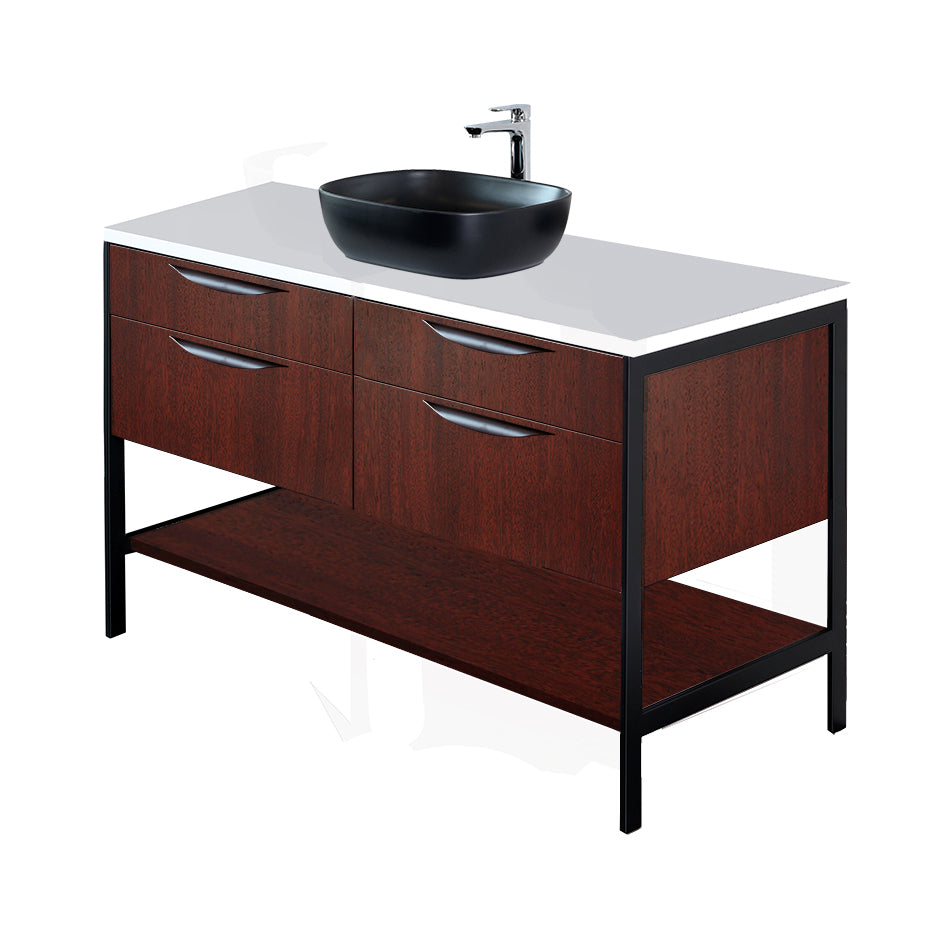 Lacava - Cabinet Of Free Standing Under-Counter Vanity With Four Drawers, Bottom Wood Shelf And Metal Frame (Pulls Included). W: 46 1/2", D: 21 3/4", H: 14".
