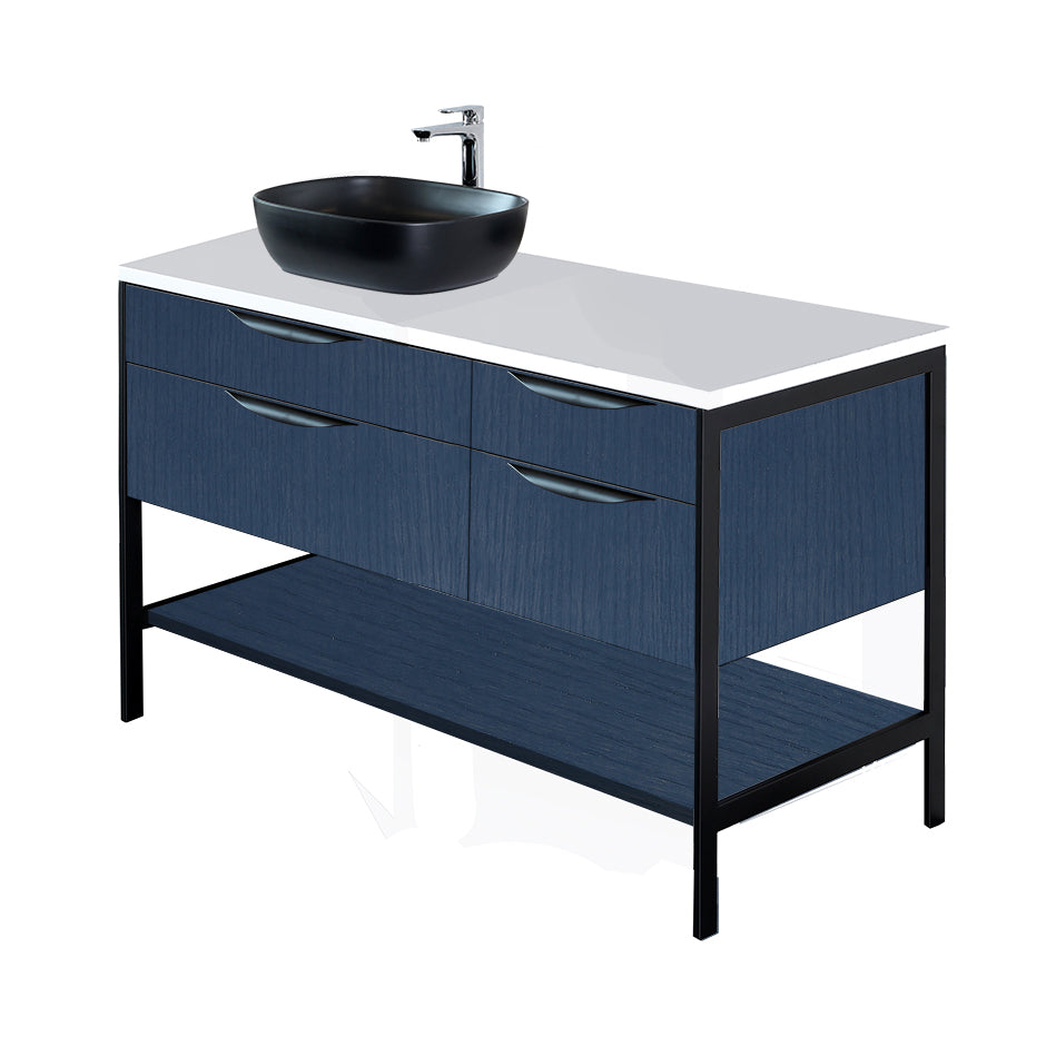 Lacava - Countertop In White Solid Surface, Stone Or Quartz, For Vanity Nav-Vs-48L. W: 48", D: 22", H: 1".