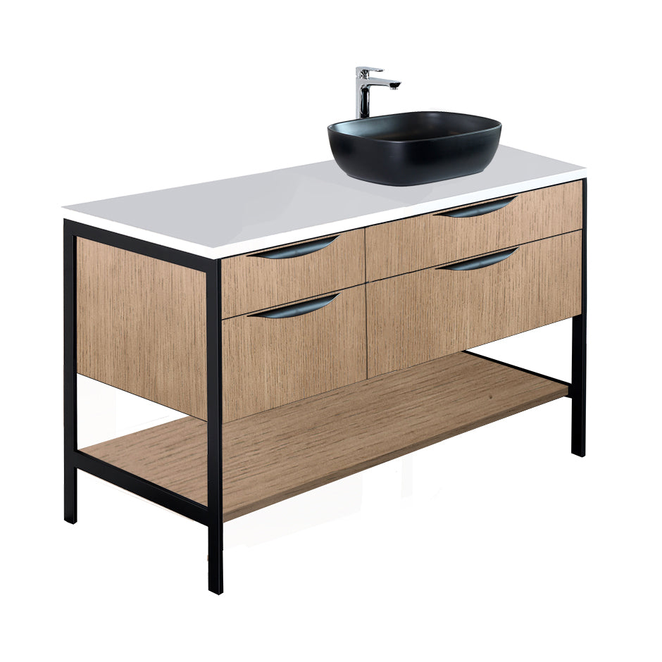 Lacava - Countertop In White Solid Surface, Stone Or Quartz, For Vanity Nav-Vs-48R - Faucet Holes Centered Behind The Sink/S Unless Specified In Another Location. W: 48", D: 22", H: 1".