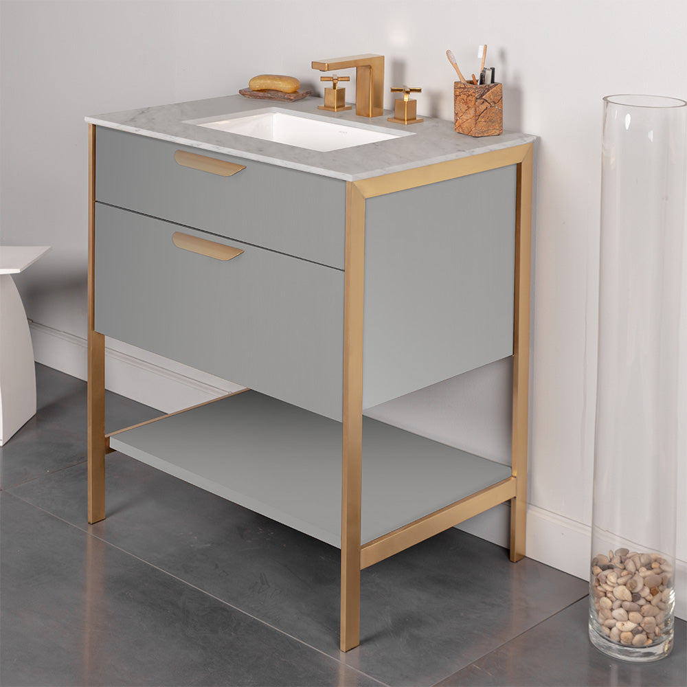 Lacava - Metal Frame For Free Standing Under-Counter Vanity Nav-Un-30. Sold Together With The Cabinet. W: 29 1/2", D: 21 3/4", H: 34 1/4".