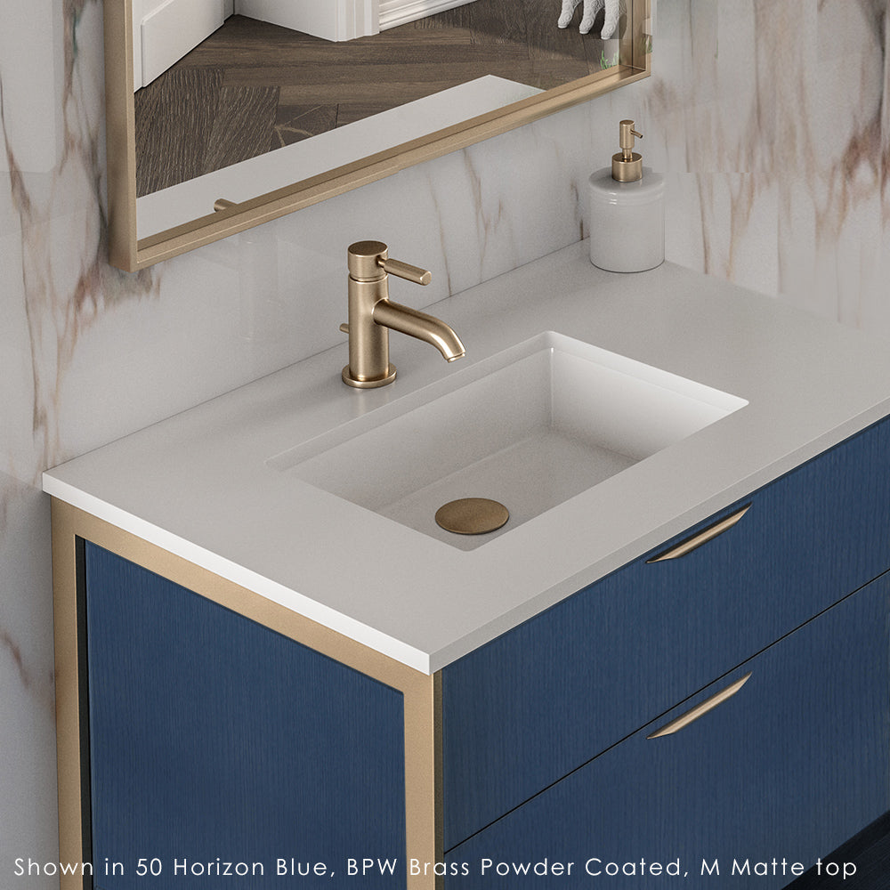 Lacava - Countertop In White Solid Surface, Stone Or Quartz, For Vanity Nav-Un-30- Faucet Holes Centered Behind The Sink/S Unless Specified In Another Location. W: 30", D: 22", H: 1".
