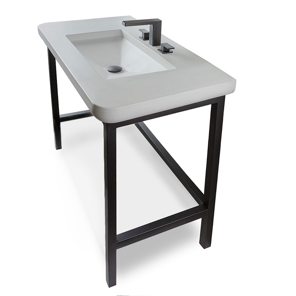 Lacava - Floor-Standing Metal Console Stand For Ada-Compliant Installation, Made Of Stainless Steel. It Must Be Attached To Wall. Sink Ct370 Sold Separately. 33"W, 21"D, 32"H