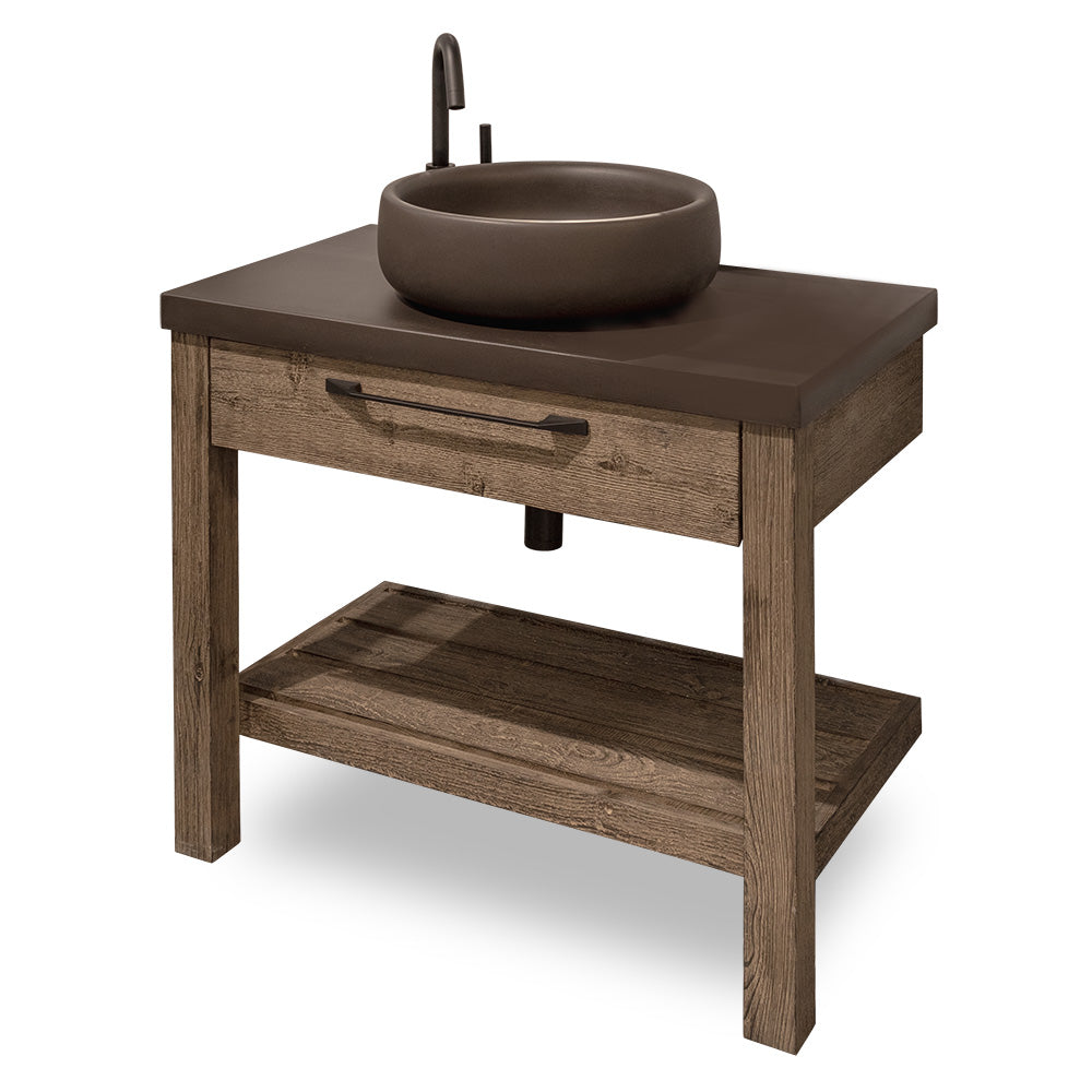 Lacava NTR-VS-36-46 - Floor-Standing Vanity With Drawer And Slotted Bottom Shelf.