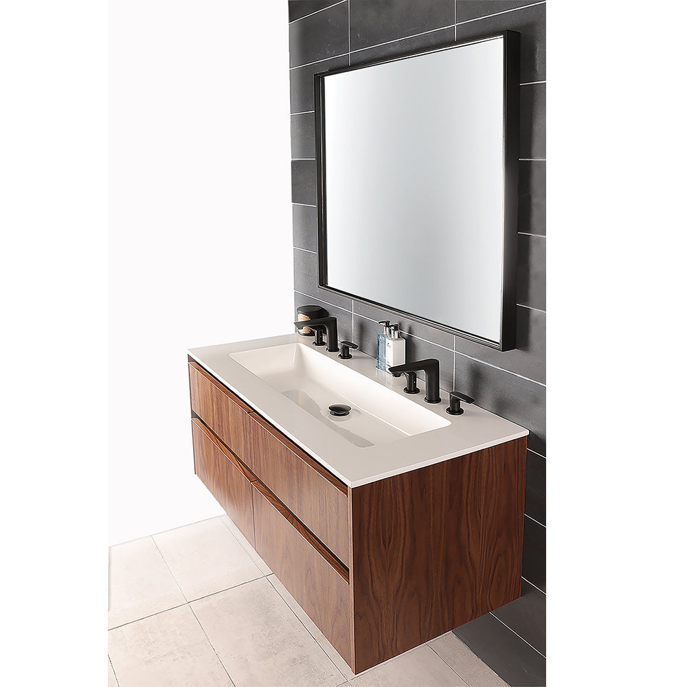 Lacava - Wall-Mount Under-Counter Vanity With Four Drawers And Plumbing Notch In Back.47-3/4"W, 21-7/8"D, 20"H - *Quick-Ship Program Natural Walnut