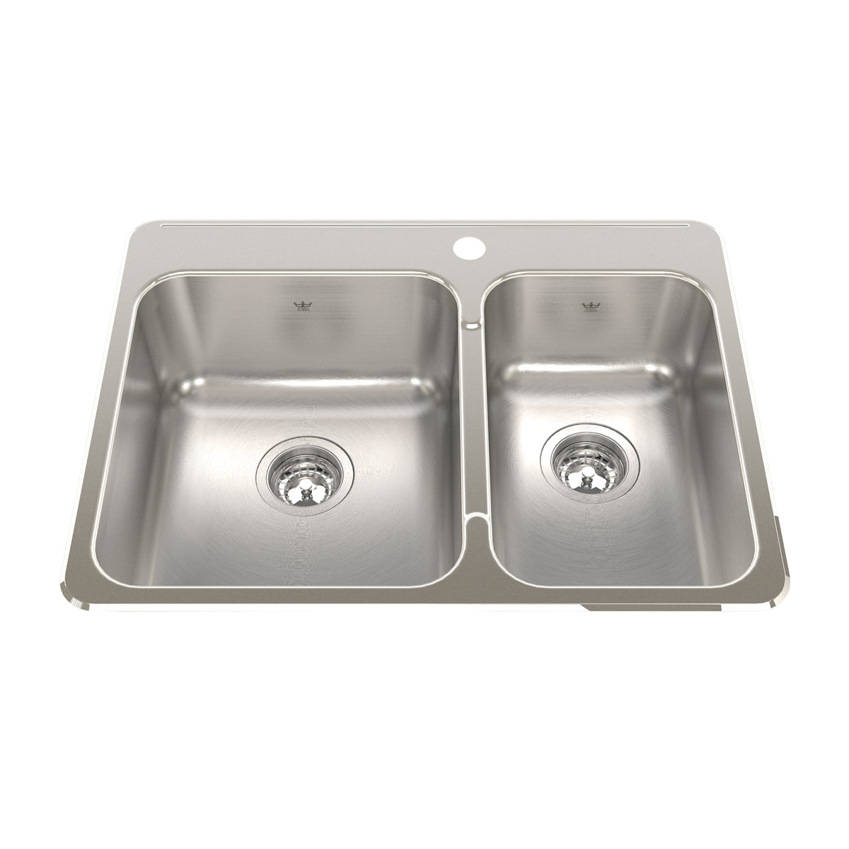 Kindred QCLA2027R-8-1- Steel Queen Tm 20G Ss Dbl 1 Hole - FaucetExpress.ca
