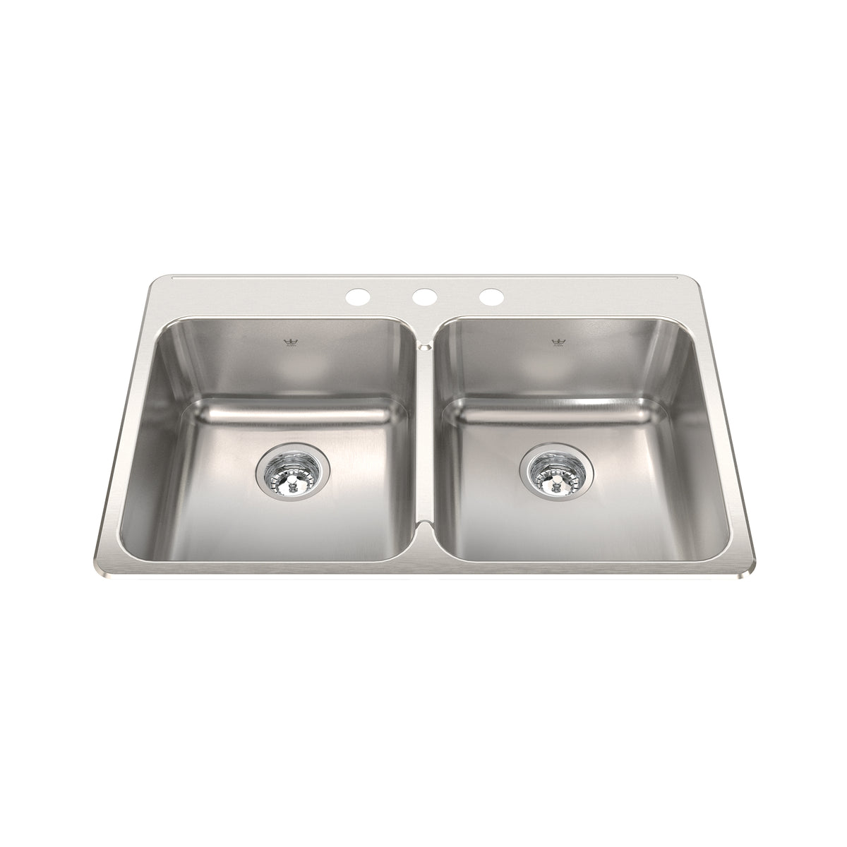 Kindred QDLA2233-8-3- Steel Queen Tm 20G Ss Dbl 3 Hole - FaucetExpress.ca