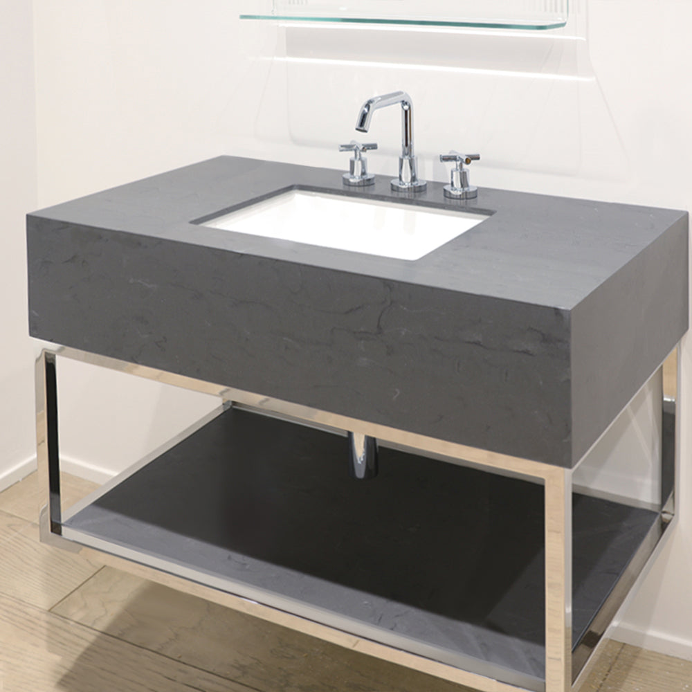 Lacava - Wall-Mount Under-Counter Frame With Top, Shelf And Optional Backsplash. Sink 5485 Sold Separately. W: 36", D:21", H:23.5".