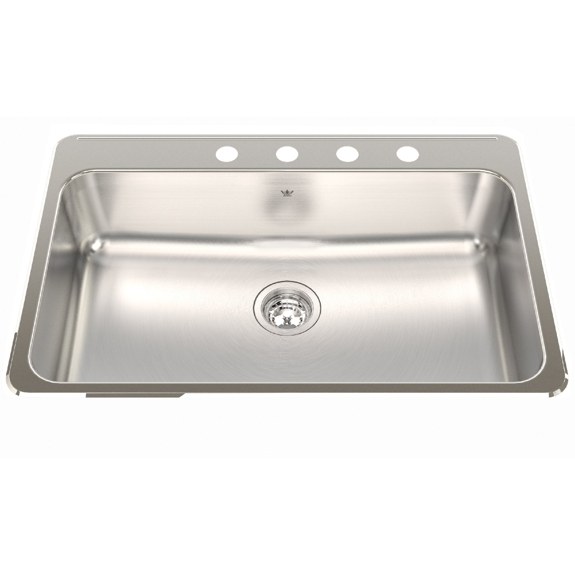 Kindred QSLA2031-8-4- Steel Queen 31.25-in LR x 20.5-in FB Drop In Single Bowl 4-Hole Stainless Steel Kitchen Sink