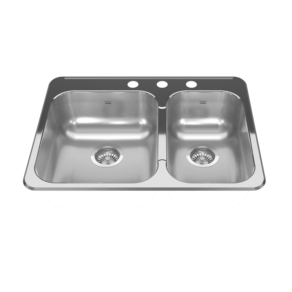 Kindred RCL2027R-3- Reginox Tm 20G Ss Dbl 3 Hole - FaucetExpress.ca
