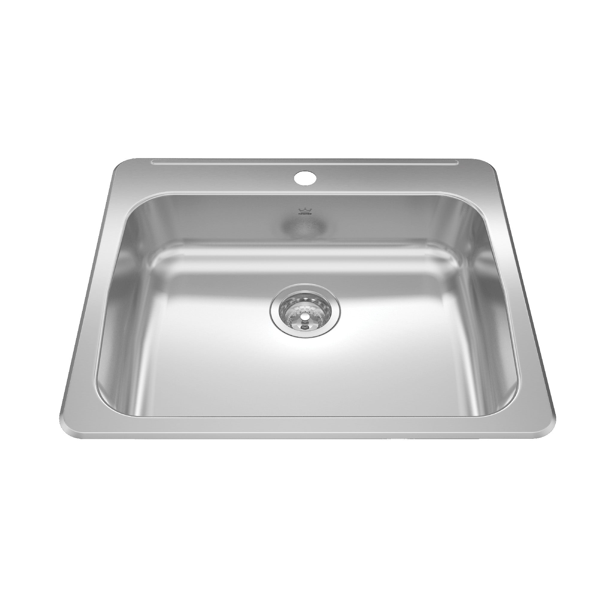 Kindred RSLA2522-55-1- Reginox 25.62-in LR x 22-in FB Drop In Single Bowl 1-Hole Stainless Steel Kitchen Sink
