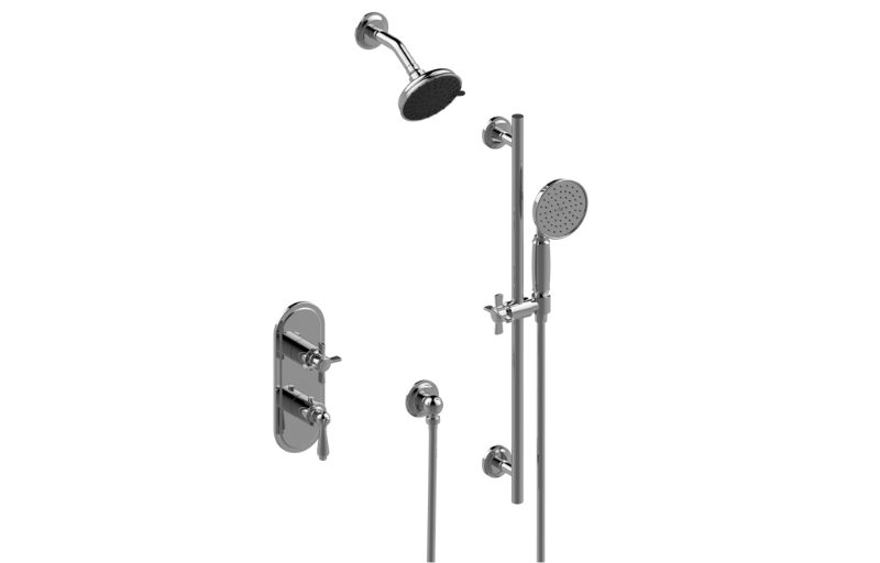 Graff S50L1X115FR-UBB-T - M-Series Thermostatic Shower System - Shower With Handshower (Trim)