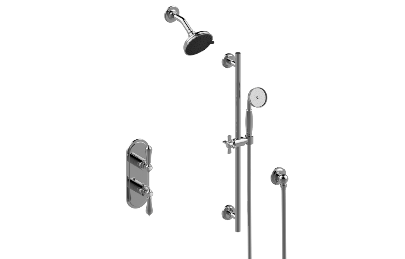 Graff S50L220FR-UBB-T - M-Series Thermostatic Shower System - Shower With Handshower (Trim)