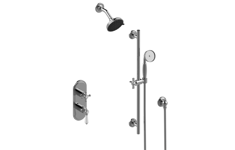 Graff S50L3X120FR-UBB-T - M-Series Thermostatic Shower System - Shower With Handshower (Trim)