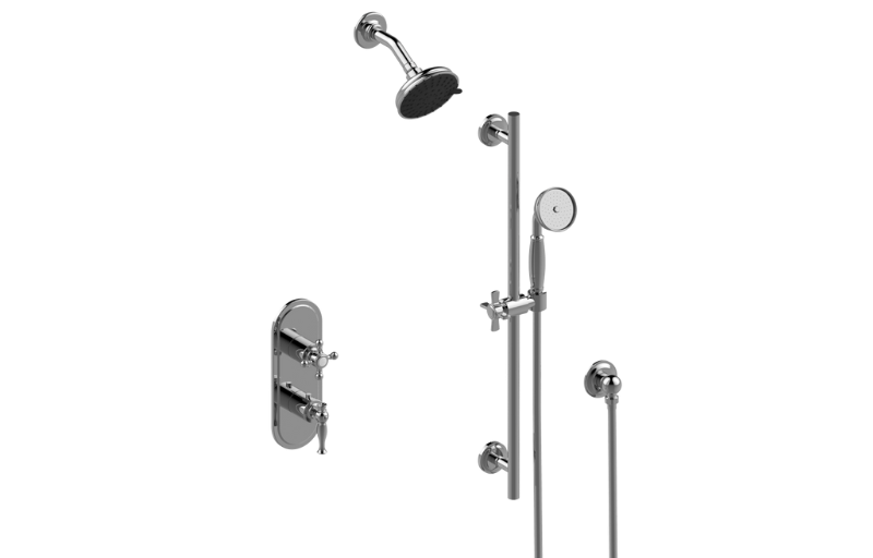 Graff S60L1X121FR-UBB-T - M-Series Thermostatic Shower System - Shower With Handshower (Trim)