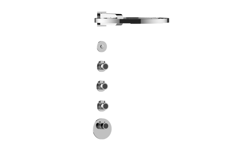 Graff S73RK05-UBB-T - M-Series Thermostatic Shower System - Ametis Ring (Trim)