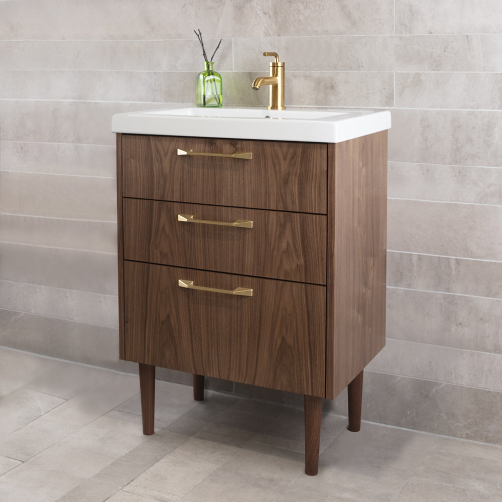 Lacava - Floor Standing Vanity With Three Drawers. K160 Cabinet Pull Included, Specify Finish. Vanity Top Sink 5211 Sold Separately, 23"W X 17-5/8"D X 24-1/4"H