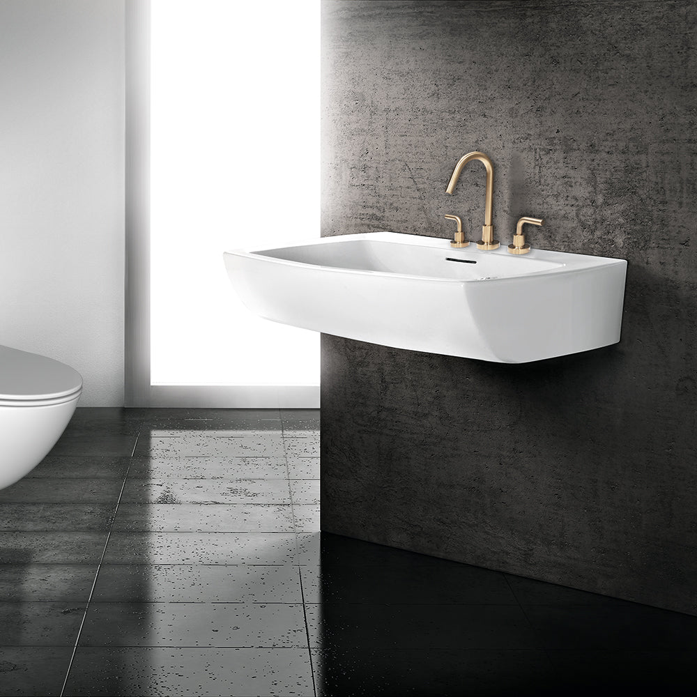 Lacava SRT10-001 - Wall-Mount Or Above-Counter Porcelain Bathroom Sink With An Overflow And One Faucet Hole. Unfinished Back .26 1/4"W, 19 1/4"D, 6"H