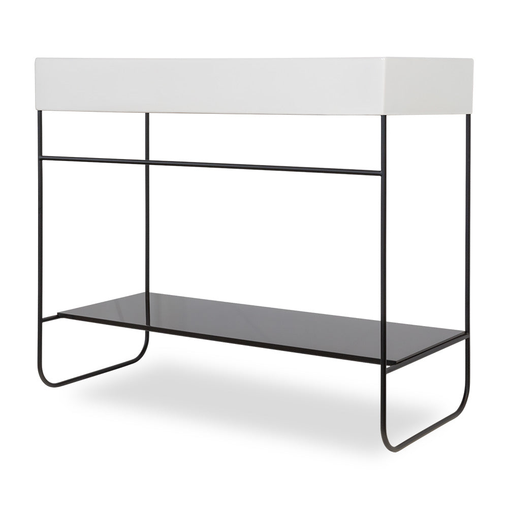 Lacava - Floor-Standing Welded Metal Console Stand With A Towel Bar And Shelf. It Must Be Attached To Wall. Sink 5468 Or Vessel Sink With Countertop Sua-41T Sold Separately. W: 38-3/4", D: 18-1/8", H: 29".