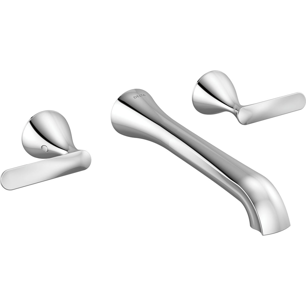 Delta T3545LF-PR-WL - Two Handle Wall Mount Bathroom Faucet