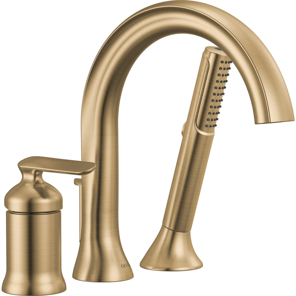 Delta T3745-CZ-PR - Three Hole Roman Tub Trim With Hand Shower