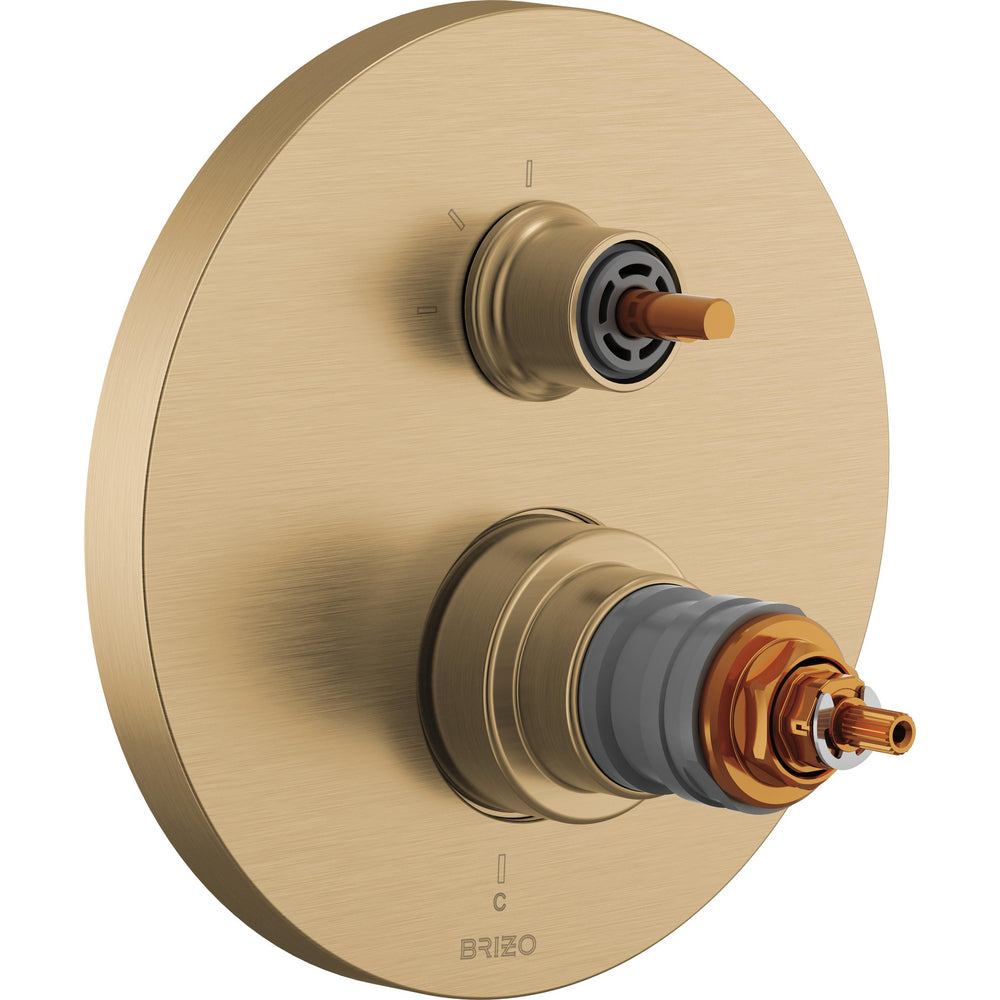 Brizo T755110-GLLHP - Tempassure® Thermostatic Valve With Integrated 3-Function Diverter Trim - Less Handles