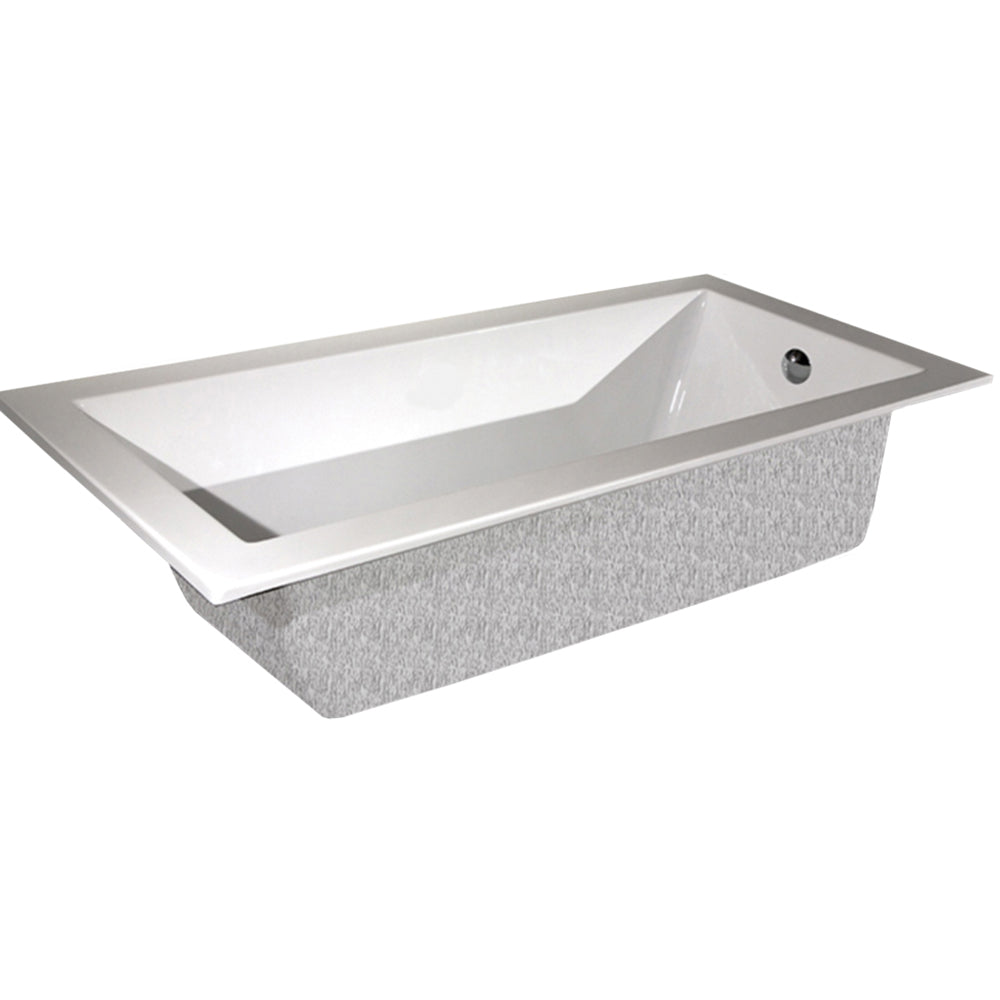 Lacava TUB02-001 - Under-Counter Or Self-Rimming Soaking Bathtub Made Of Lucite Acrylic, With An Overflow, Unfinished Exterior,Net Weight 88Lbs. Water Capacity 58 Gal. Drain Is Not Included. 66"W, 32"D, 18"H.